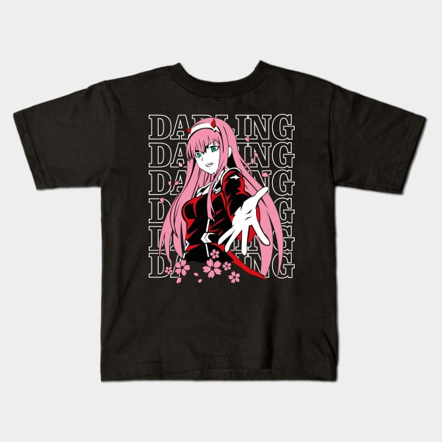 Zero Two Fanart Kids T-Shirt by Planet of Tees